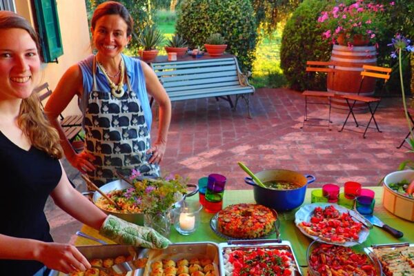 Gina and me. Full course menu.