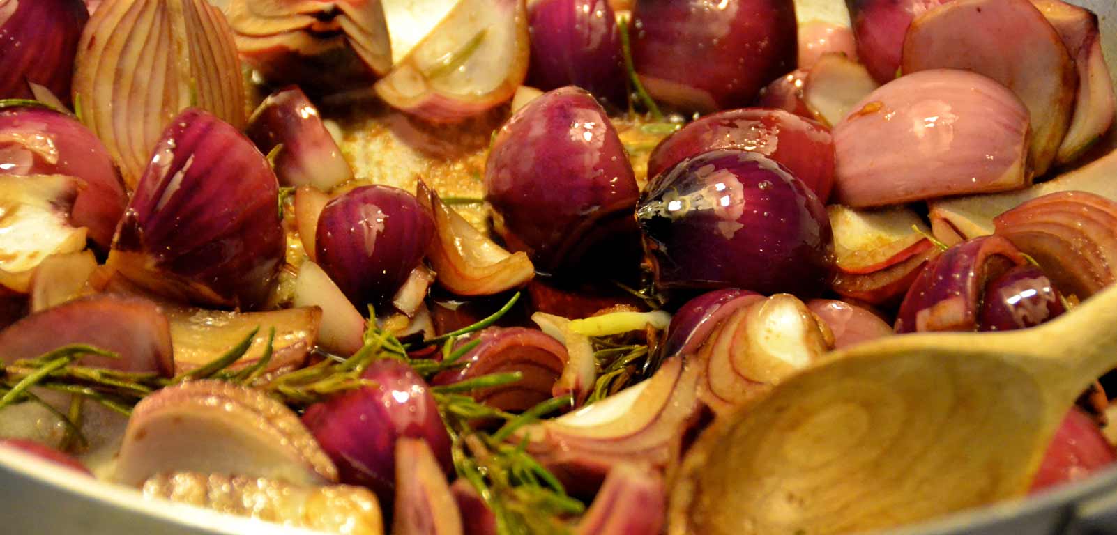 Braised onions with balsamic and rosemary