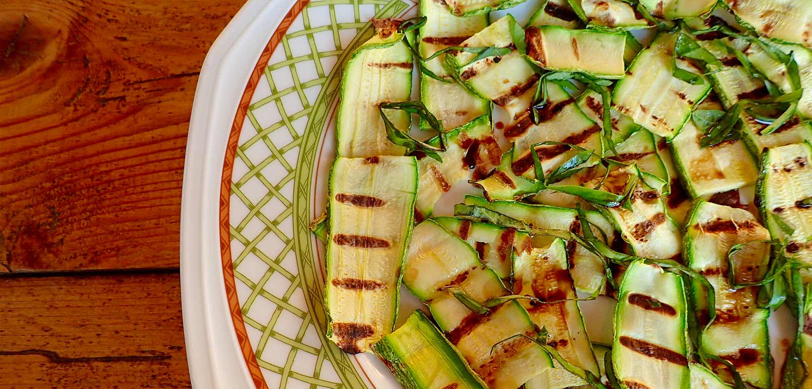 Grilled zucchini salad with fresh herbs