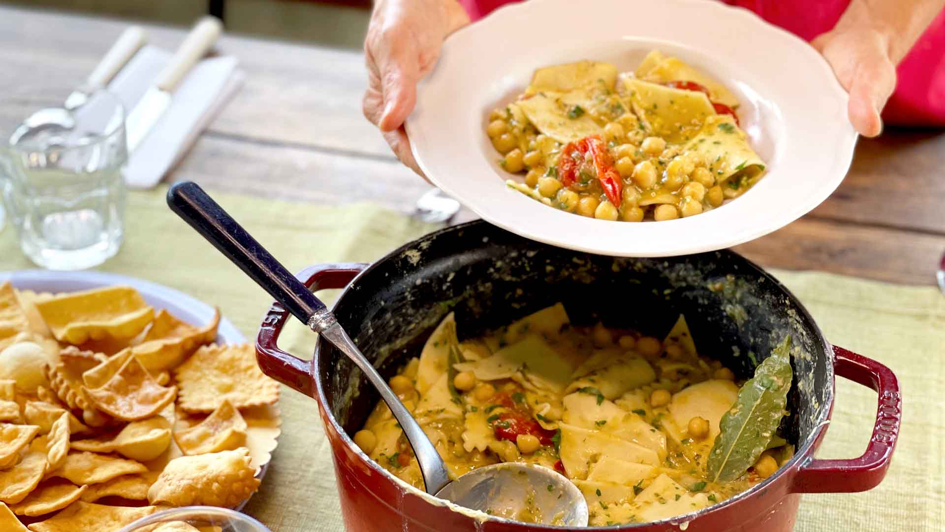Chickpea soup with Maltagliati Pasta Class
