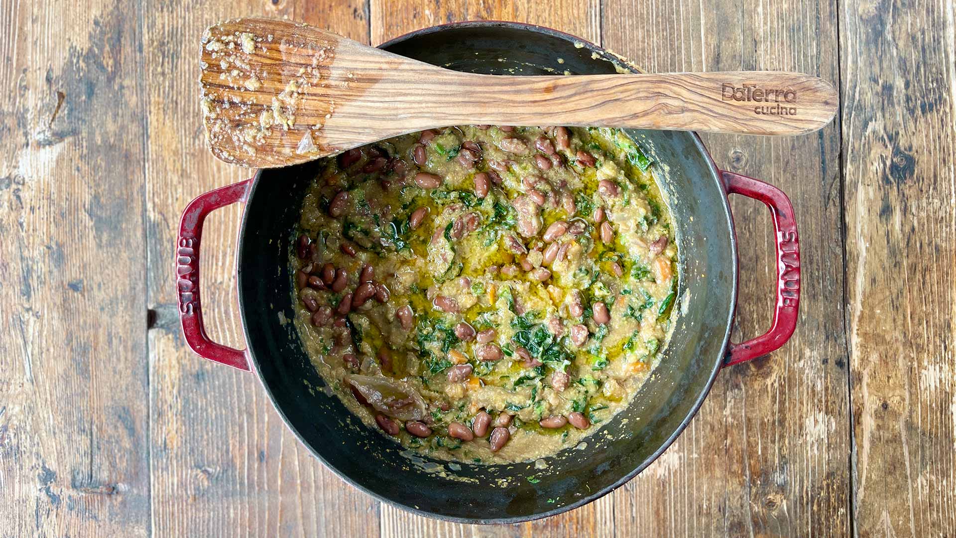 Bordatino - Tuscan Kale, Polenta and Bean Soup