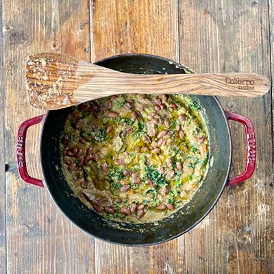 Bordatino - Tuscan Kale, Polenta and Bean Soup