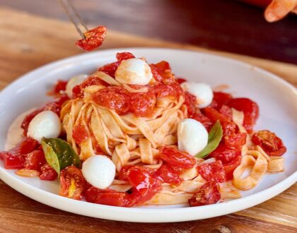 Handmade Fettuccine with Triple Tomato Sauce