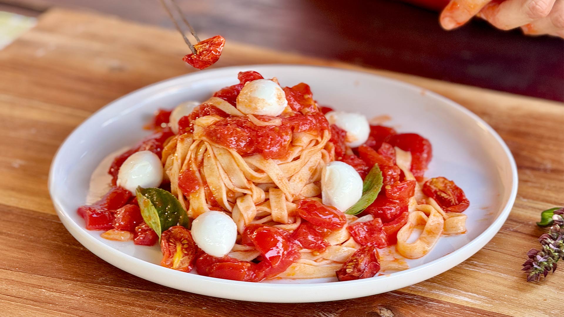 Handmade Fettuccine with Triple Tomato Sauce